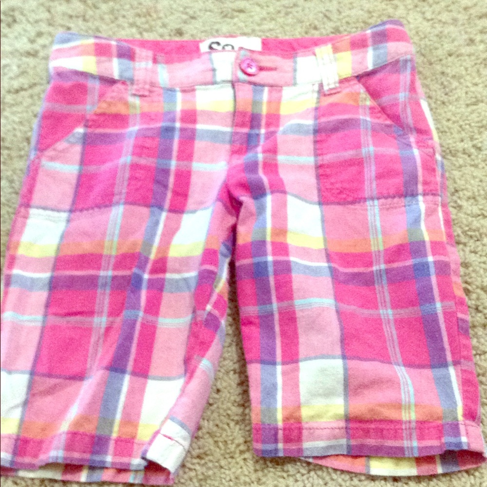 Girls dress up plaid shorts